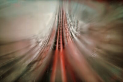 Blurry photo of a train track