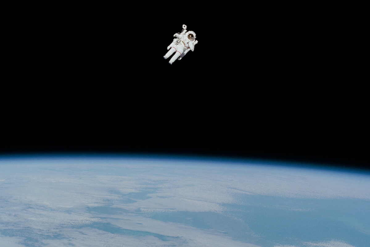 Astronaut Bruce McCandless on a spacewalk